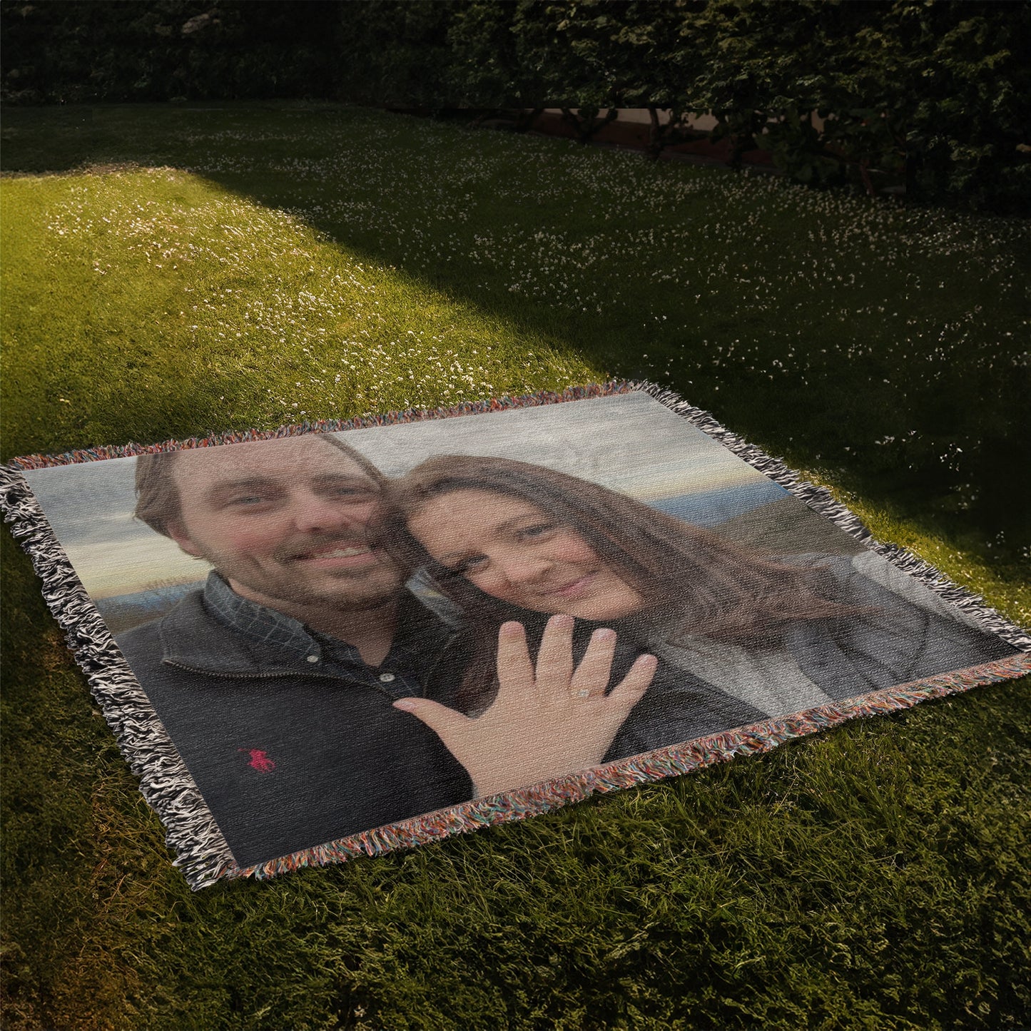 Custom Photo Heirloom Woven Blanket (Landscape)– Personalized Cotton Throw, Custom Picture Blanket Gift