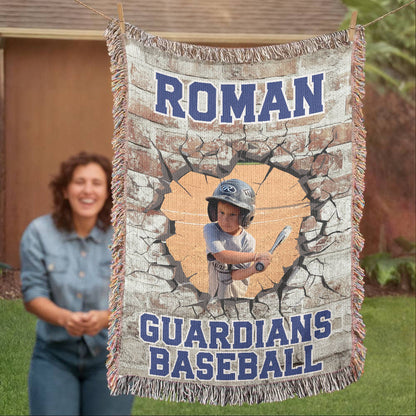 Custom Baseball “Breakthrough” Woven Blanket