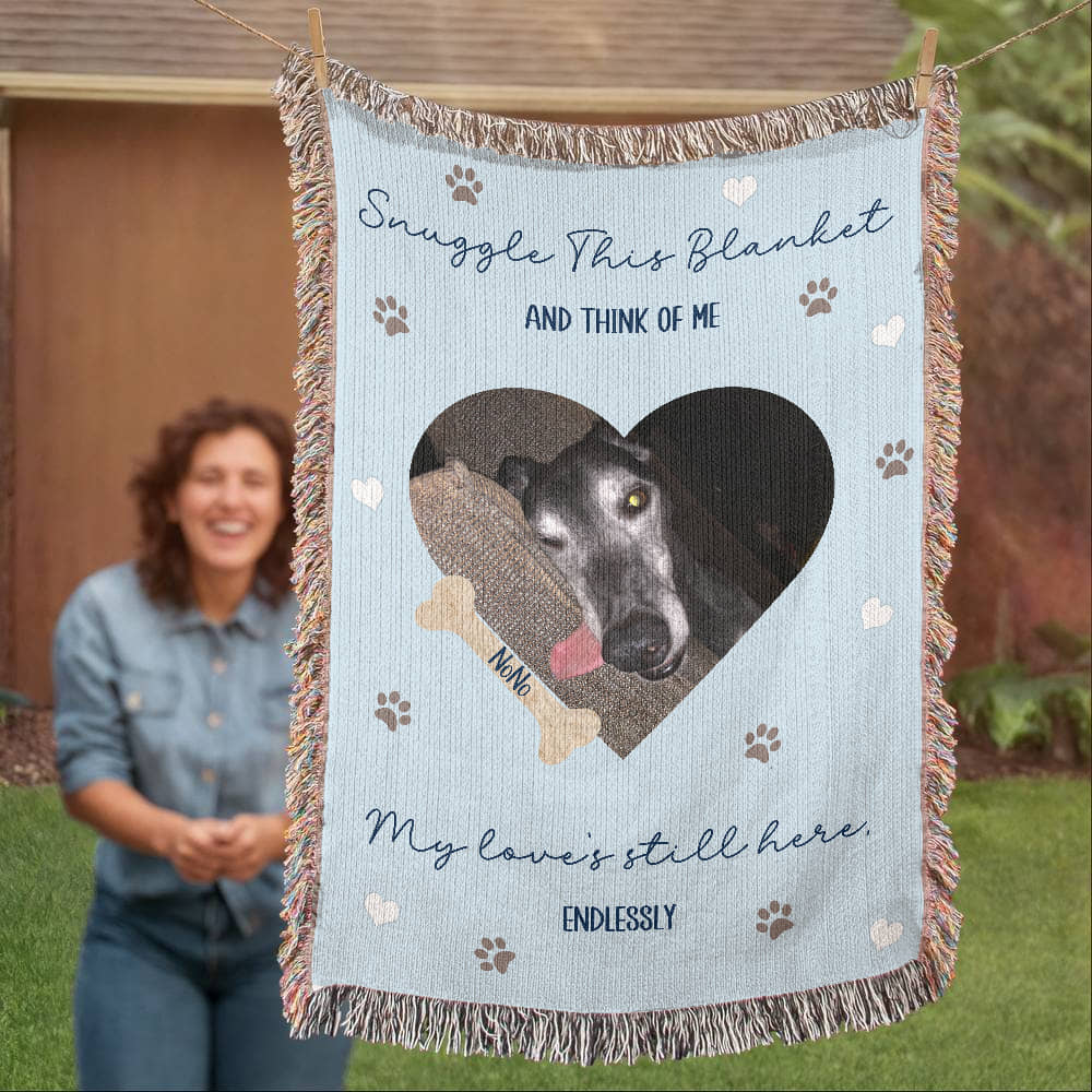 Custom Pet Memorial Woven Blanket