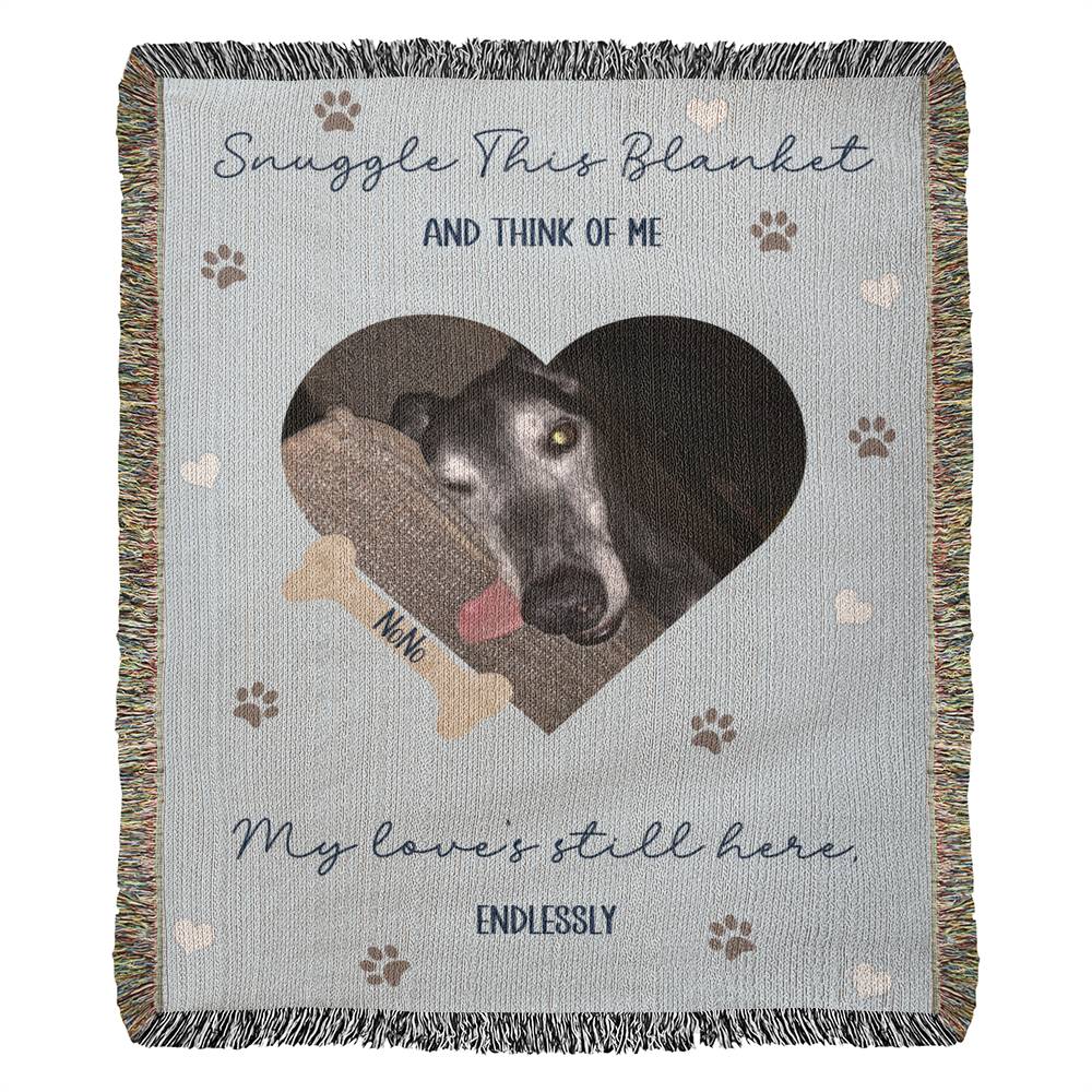 Custom Pet Memorial Woven Blanket