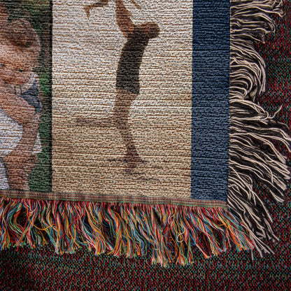 Personalized Father's Day Photo Woven Blanket