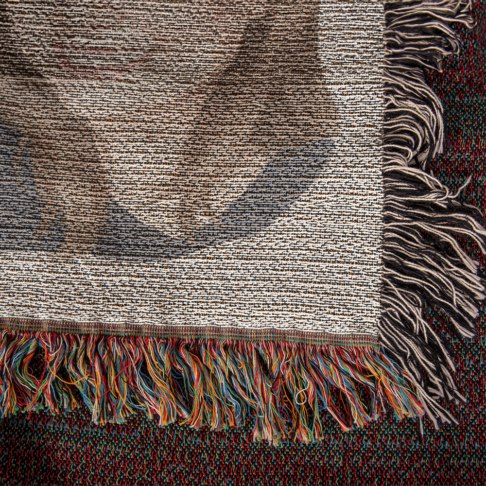 Personalized Couple's Watercolor Portrait Woven Blanket | Custom Heirloom Valentine's Gift