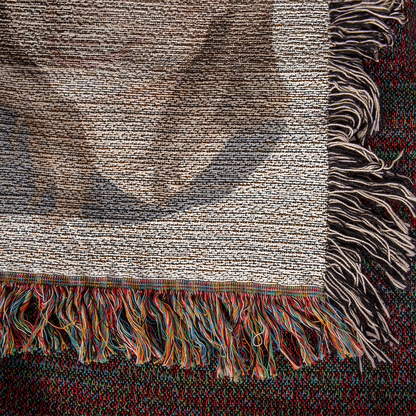 Personalized Couple's Watercolor Portrait Woven Blanket | Custom Heirloom Valentine's Gift