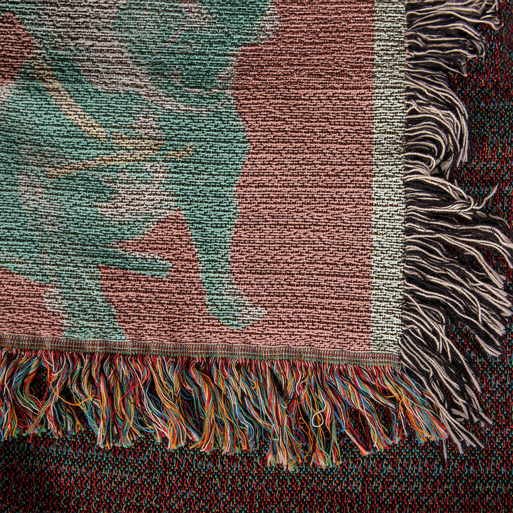 Custom Pet Pop Art Woven Blanket Personalized Heirloom Pet Portrait Throw