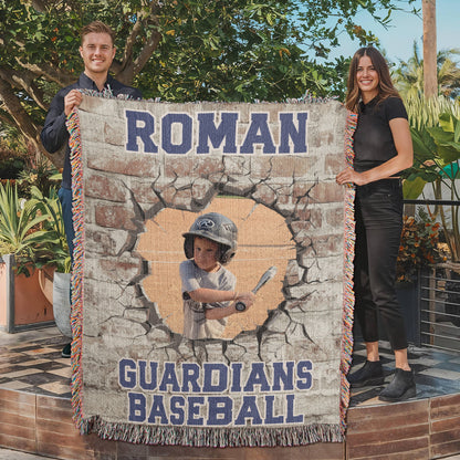 Custom Baseball “Breakthrough” Woven Blanket