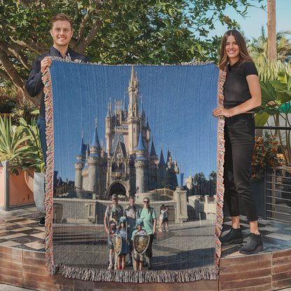 Custom Photo Heirloom Woven Blanket (Portrait) – Personalized Cotton Throw, Custom Picture Blanket Gift