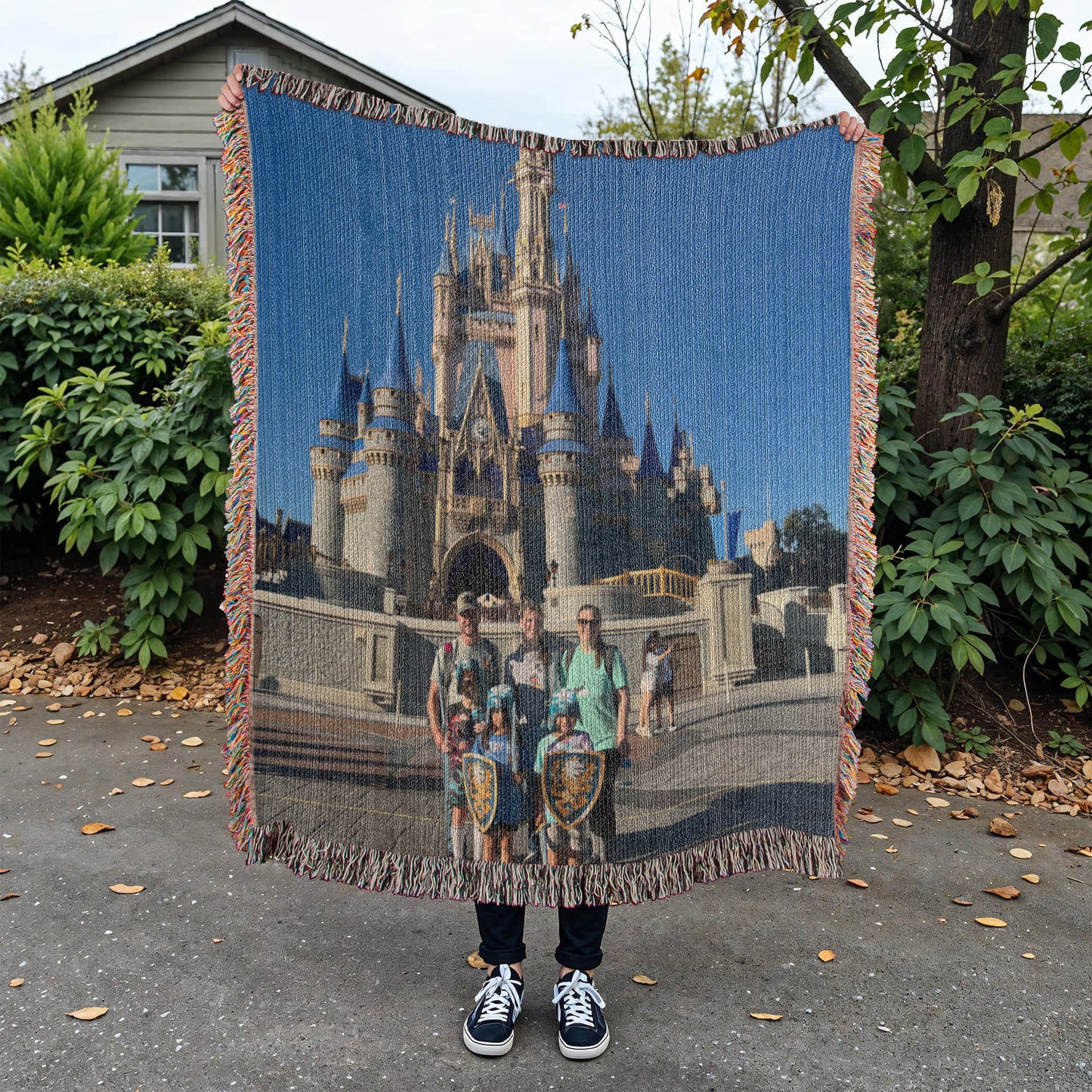 Custom Photo Heirloom Woven Blanket (Portrait) – Personalized Cotton Throw, Custom Picture Blanket Gift