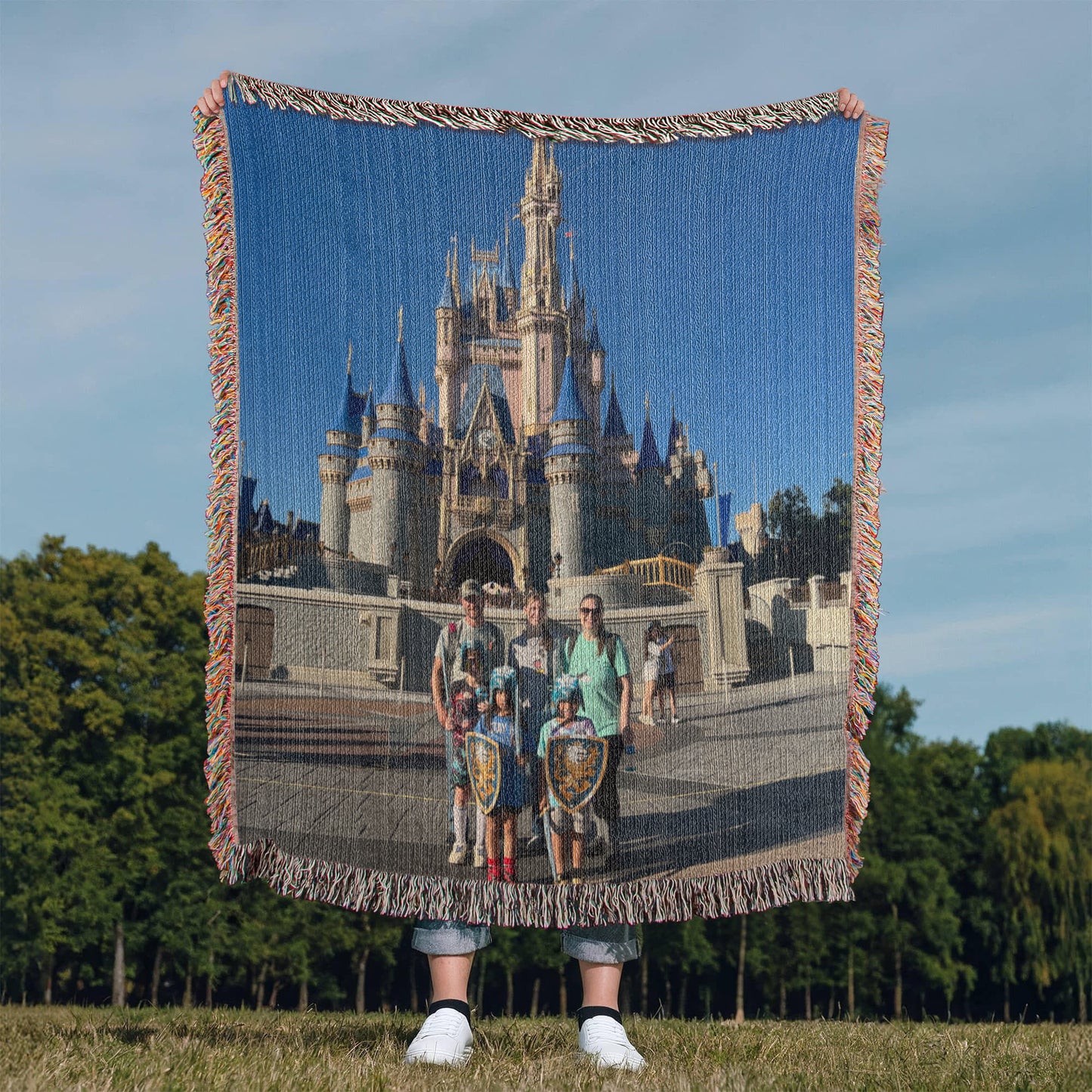 Custom Photo Heirloom Woven Blanket (Portrait) – Personalized Cotton Throw, Custom Picture Blanket Gift