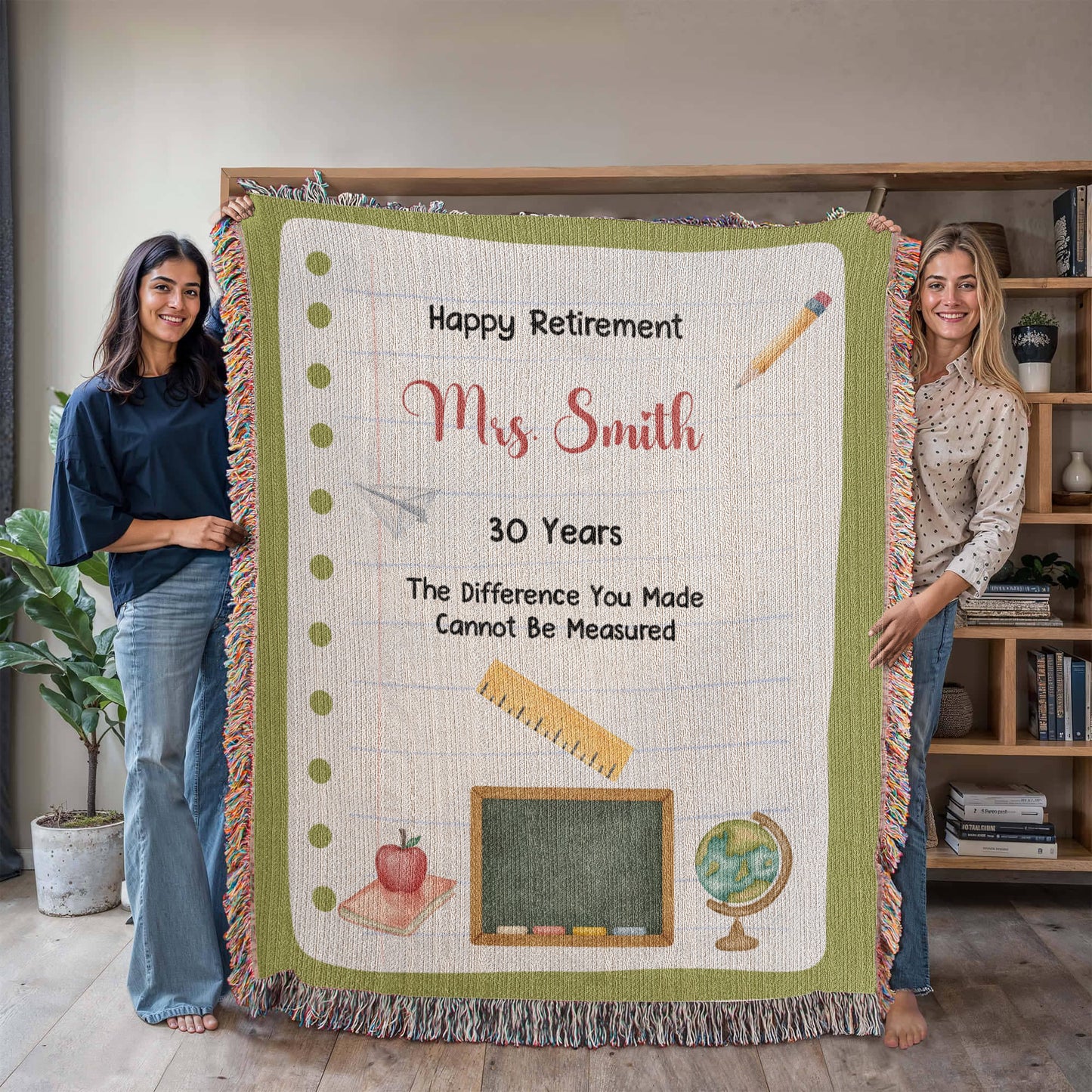 Custom Teacher Retirement Woven Blanket