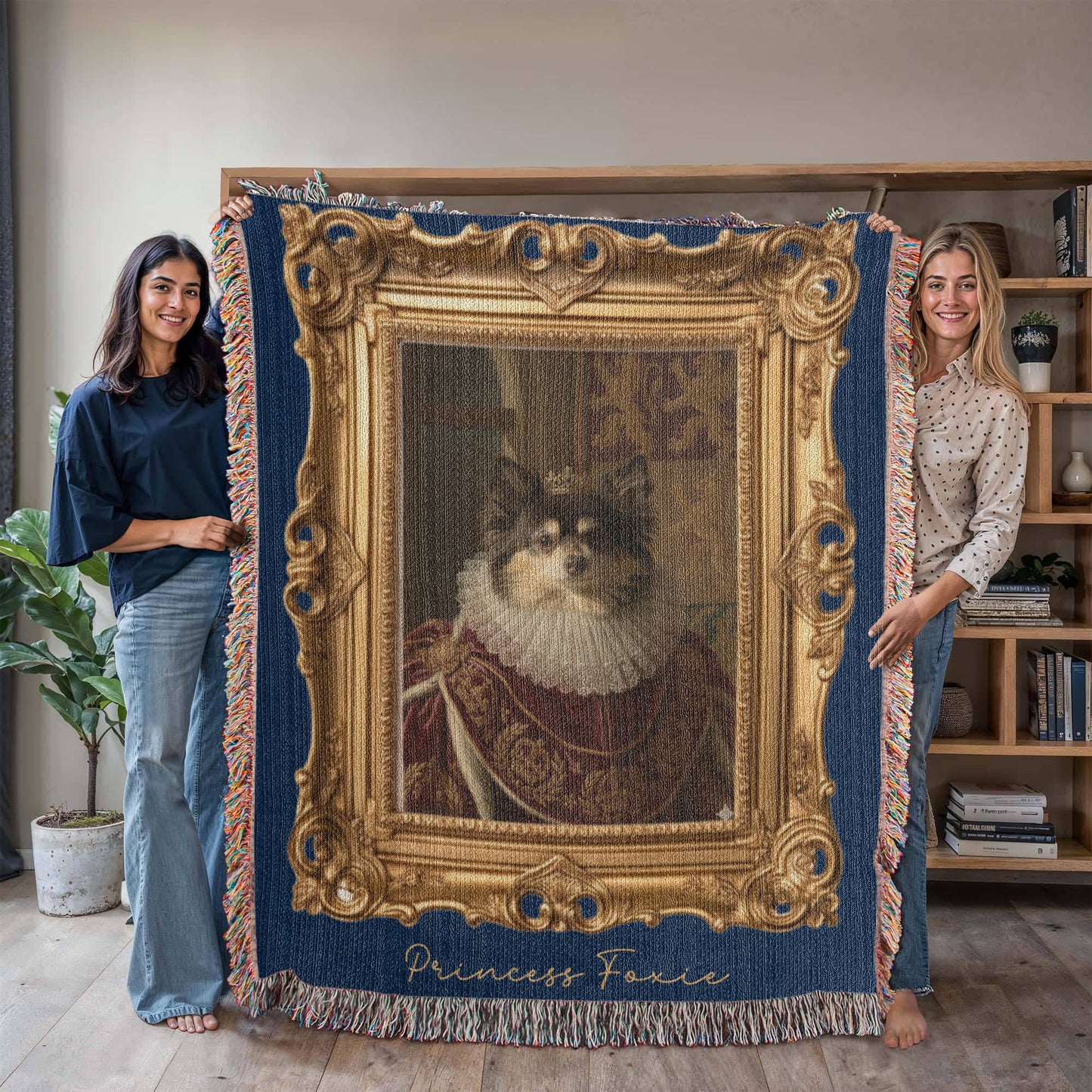 Custom Royal Pet Portrait Blanket – Turn Your Pet Into a Regal Heirloom Gift