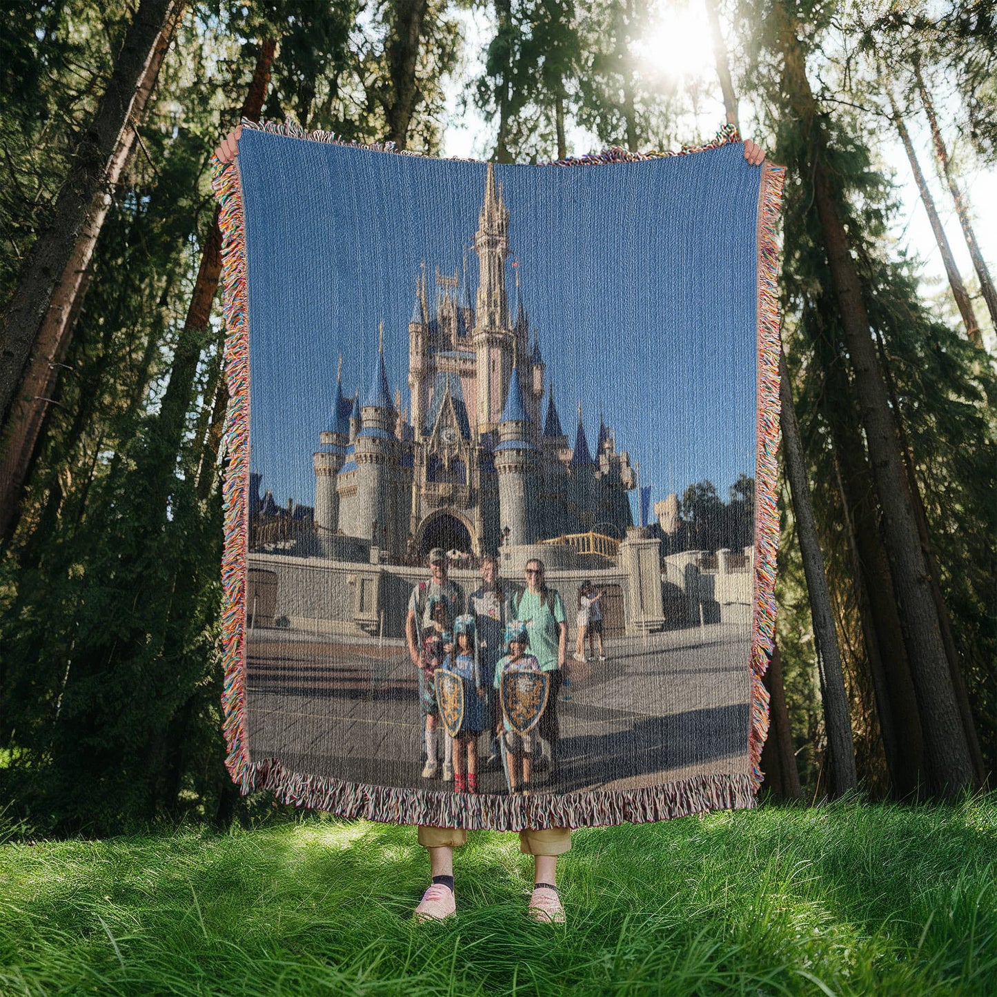 Custom Photo Heirloom Woven Blanket (Portrait) – Personalized Cotton Throw, Custom Picture Blanket Gift