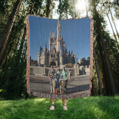 Custom Photo Heirloom Woven Blanket (Portrait) – Personalized Cotton Throw, Custom Picture Blanket Gift