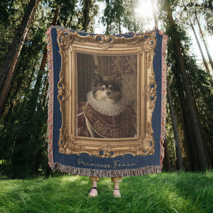 Custom Royal Pet Portrait Blanket – Turn Your Pet Into a Regal Heirloom Gift