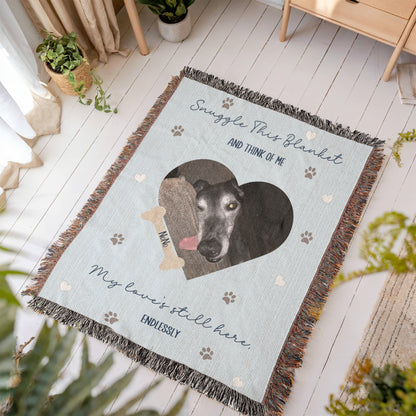 Custom Pet Memorial Woven Blanket