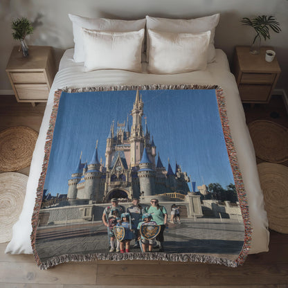 Custom Photo Heirloom Woven Blanket (Portrait) – Personalized Cotton Throw, Custom Picture Blanket Gift