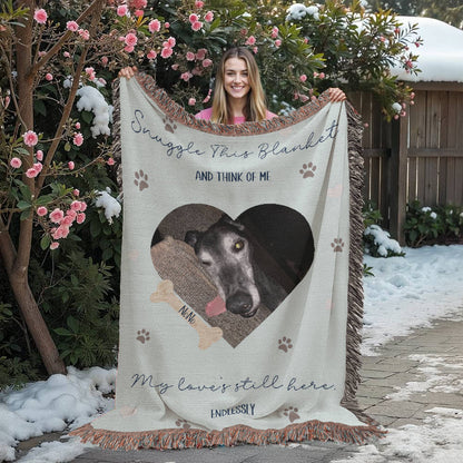 Custom Pet Memorial Woven Blanket
