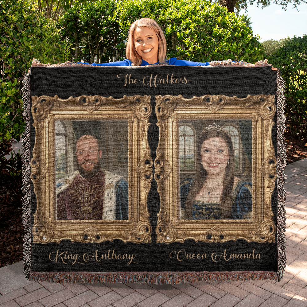 Custom Royalty Portrait Blanket – Turn Your Photo Into a Regal Heirloom Keepsake