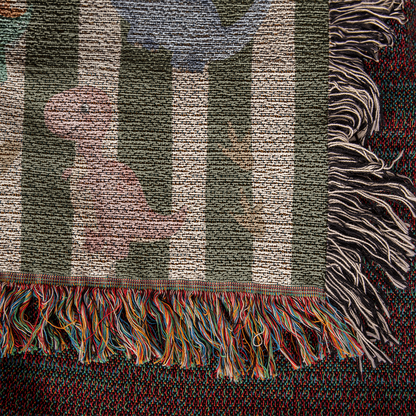 Personalized Dinosaur Heirloom Woven Blanket – Custom Baby Name Throw