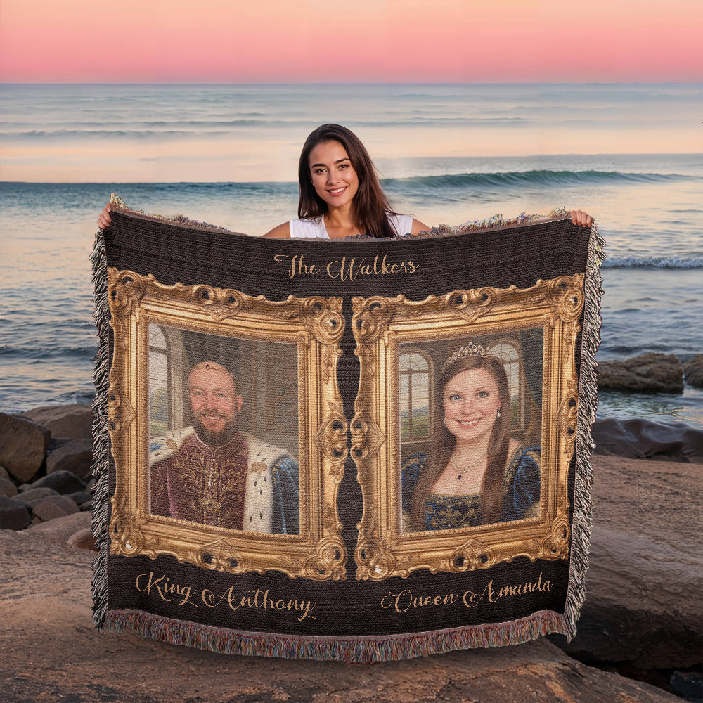 Custom Royalty Portrait Blanket – Turn Your Photo Into a Regal Heirloom Keepsake