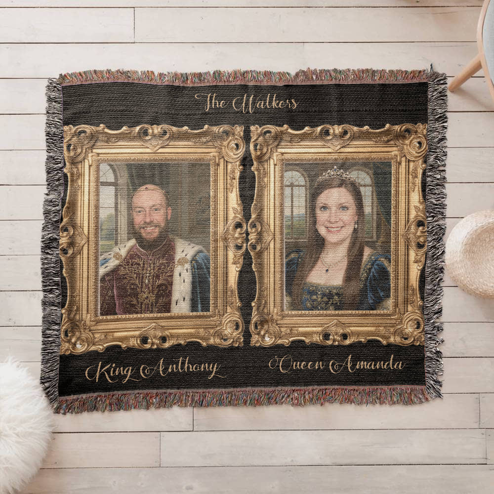 Custom Royalty Portrait Blanket – Turn Your Photo Into a Regal Heirloom Keepsake