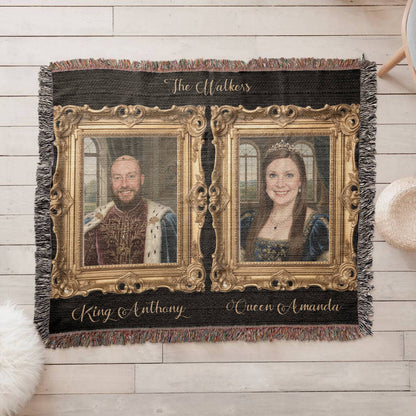 Custom Royalty Portrait Blanket – Turn Your Photo Into a Regal Heirloom Keepsake