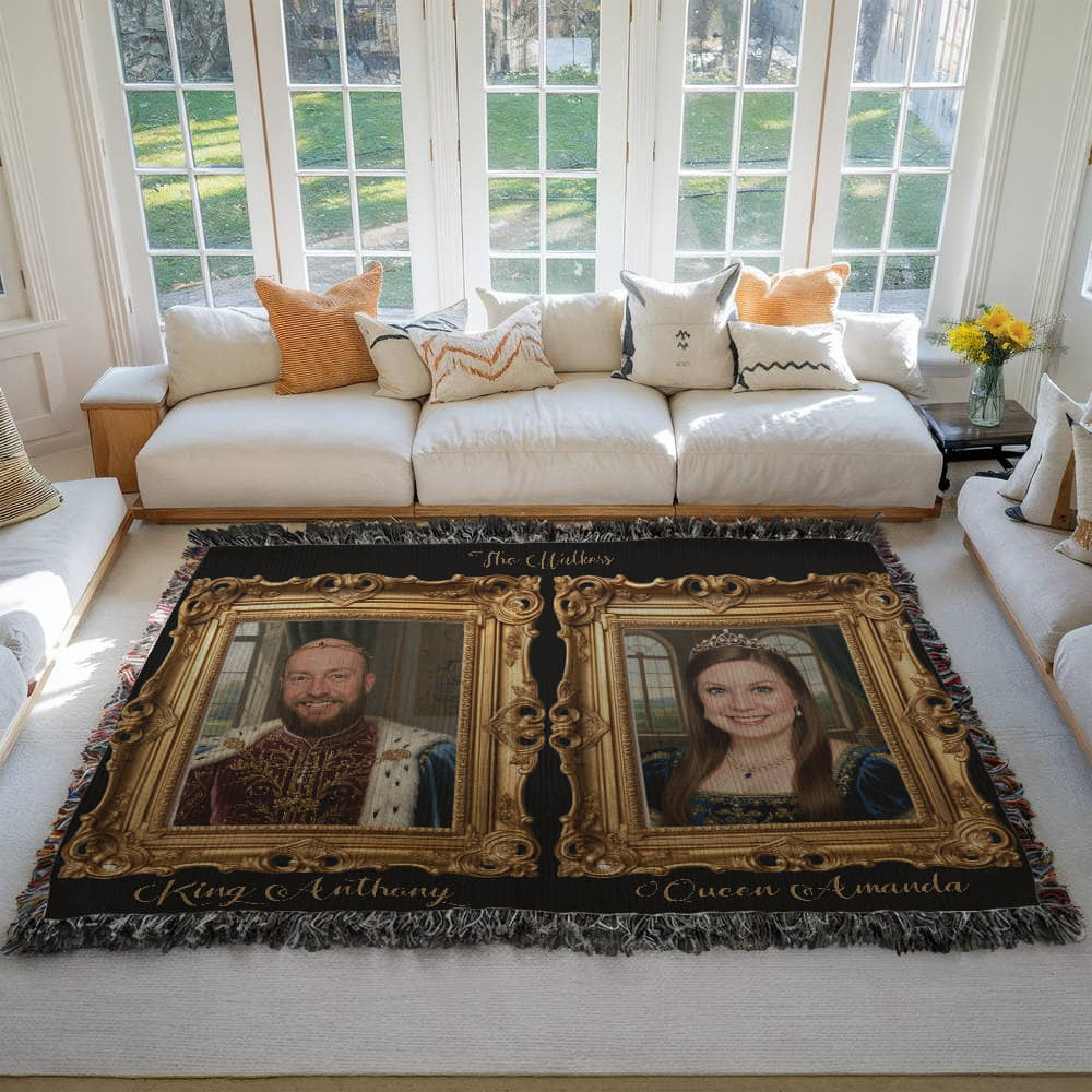 Custom Royalty Portrait Blanket – Turn Your Photo Into a Regal Heirloom Keepsake