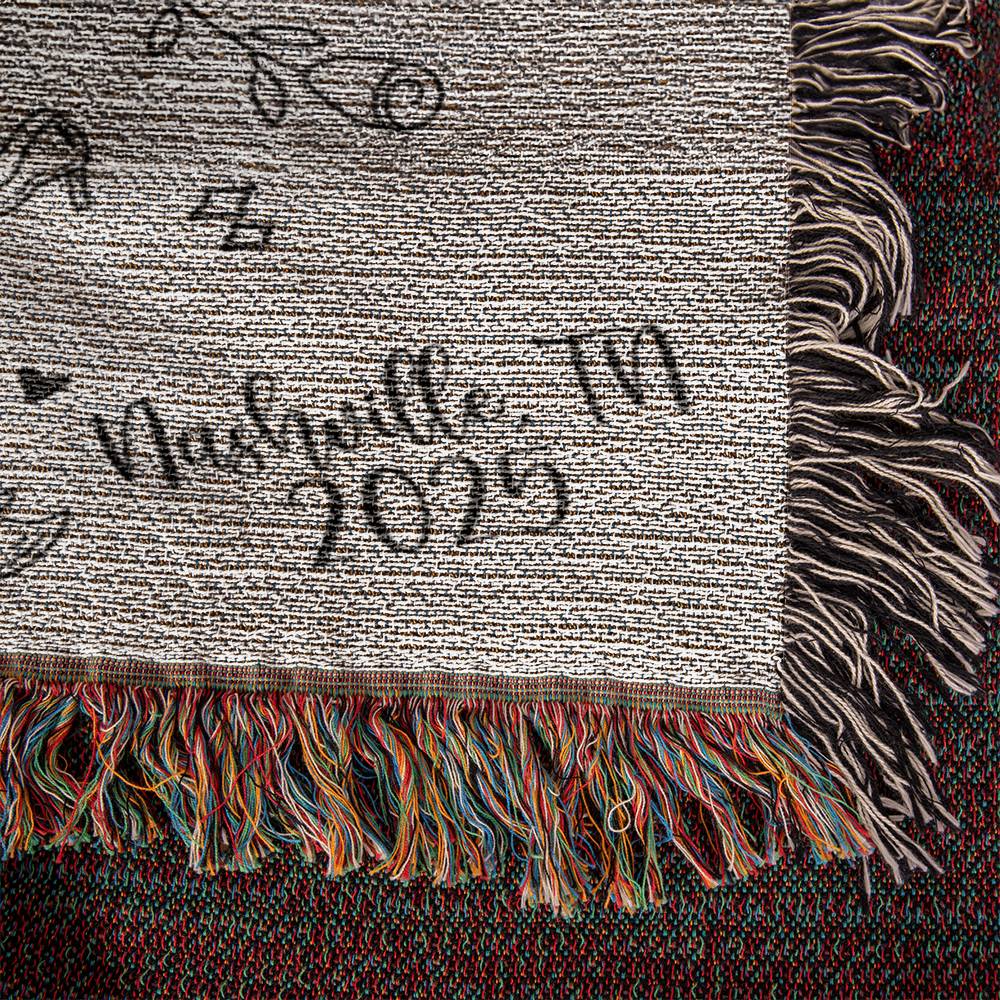 Custom Hand Drawn Wedding Blanket Gift