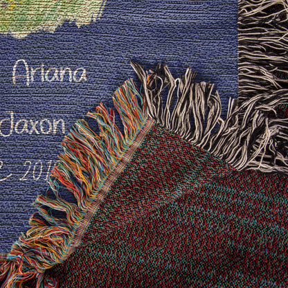 Personalized Farmhouse Lemon Tree Family Heirloom Woven Throw Blanket – Custom Names & Established Date